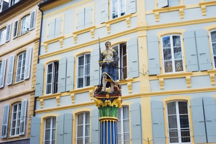 Framed Print : Justice statue in medieval old town square, Neuchatel, Switzerland, Europe Framed Print : Justice statue in medieval old town square, Neuchatel, Switzerland, Europe