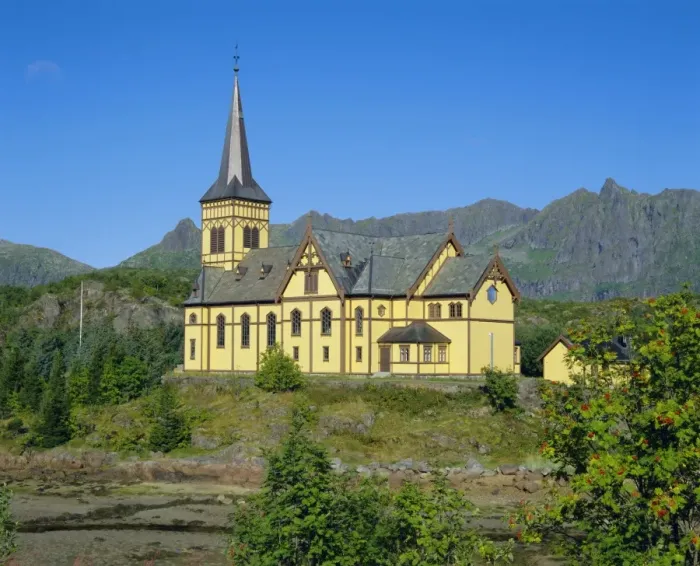 Framed Print : Kabelvag church on Austvagoy Framed Print : Kabelvag church on Austvagoy