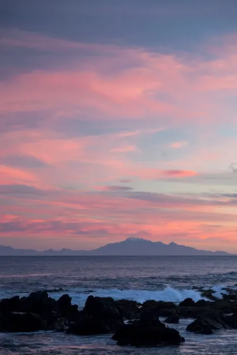 Framed Print : Kaikoura Ranges in South Island at sunset from Wellington, North Island, New Zealand, Pacific Framed Print : Kaikoura Ranges in South Island at sunset from Wellington, North Island, New Zealand, Pacific
