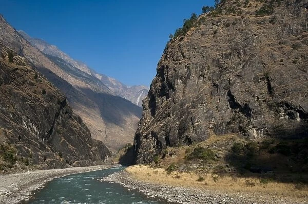 The Kali Gandaki is one of the major rivers of Nepal, Manaslu Region, Nepal, Himalayas