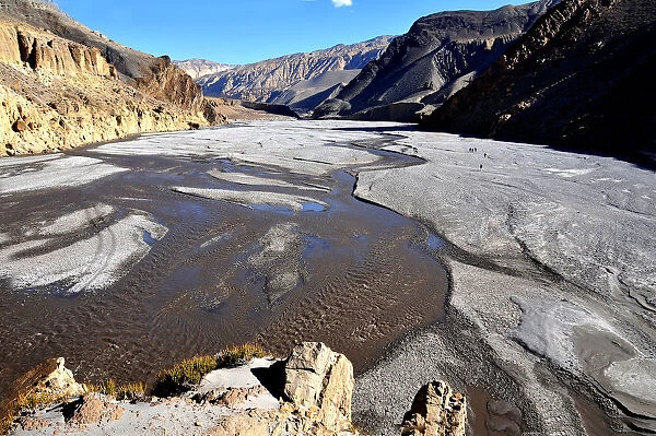 Kali Gandaki River valley landscape, Mustang, Nepal, Himalayas, Asia