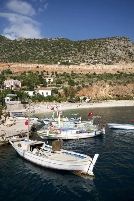 Framed Print : Kalkan beach in background, Kalkan, a popular tourist resort, Antalya Province Framed Print : Kalkan beach in background, Kalkan, a popular tourist resort, Antalya Province