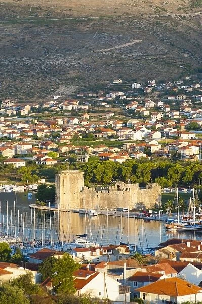 Kamerlengo Fortress (Gradina Kamerlengo) at sunrise, Trogir, UNESCO World Heritage Site, Dalmatian Coast, Adriatic, Croatia, Europe