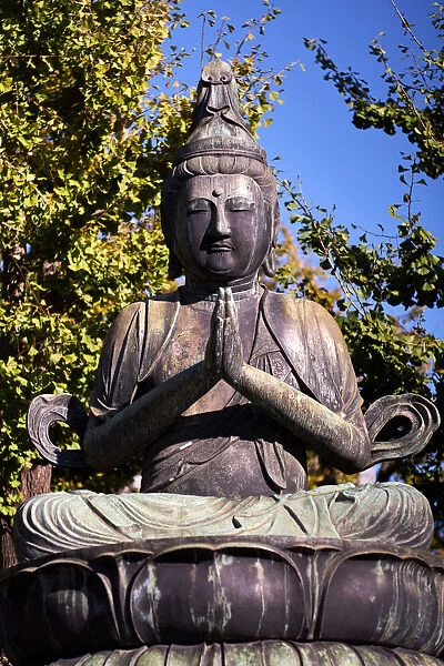Kannon Bosatsu Buddha sculpture at the Sensoji Temple in Asakusa, Tokyo, Japan, Asia