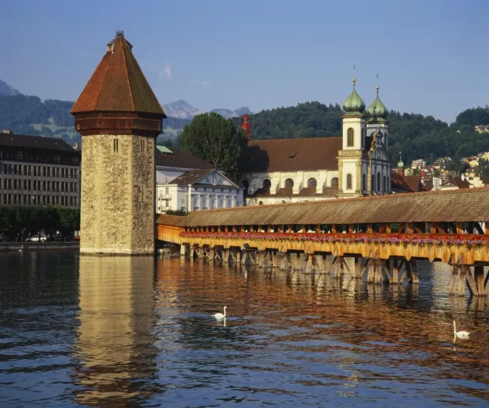 Framed Print : Kapellbrucke Bridge, Lucerne, Switzerland