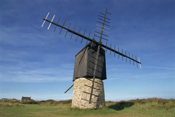 Framed Print : Karaes windmill, Ouessant Island, Finistere, Brittany, France, Europe