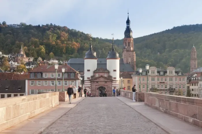 Framed Print : Karl Theodor Bridge with Stadttor gate and Heilig Geist Church, Heidelberg, Baden Wurttemberg, Germany, Europe Framed Print : Karl Theodor Bridge with Stadttor gate and Heilig Geist Church, Heidelberg, Baden Wurttemberg, Germany, Europe