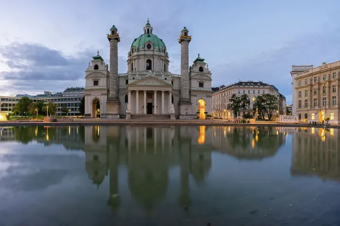 Framed Print : Karlskirche church, Karlsplatz, Vienna, Austria, Europe Framed Print : Karlskirche church, Karlsplatz, Vienna, Austria, Europe