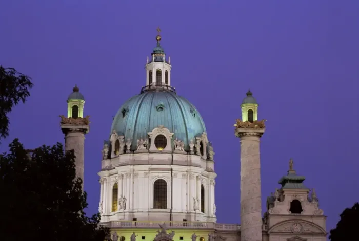 Framed Print : Karlskirche at night, Vienna, Austria, Europe Framed Print : Karlskirche at night, Vienna, Austria, Europe