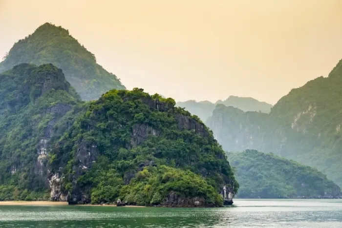 Framed Print : Karst mountain landscape on Cat Ba Island, Ha Long Bay, UNESCO World Heritage Site Framed Print : Karst mountain landscape on Cat Ba Island, Ha Long Bay, UNESCO World Heritage Site
