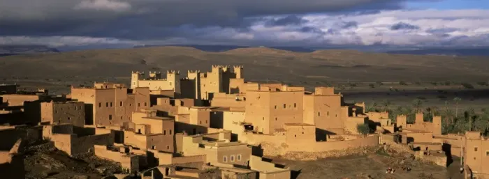 Framed Print : Kasbah bathed in storm light Framed Print : Kasbah bathed in storm light