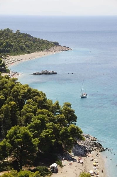 Kastani Beach foreground, and Milia Beach beyond, Skopelos, Sporades Islands
