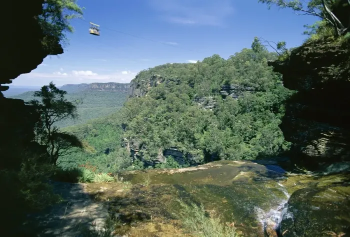 Framed Print : Top of the Katoomba Falls at the edge of the great cliff face at Katoomba Framed Print : Top of the Katoomba Falls at the edge of the great cliff face at Katoomba