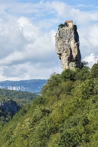 Katskhi Pillar, natural limestone monolith known as the Pillar of Life, Katskhi, Imereti Region