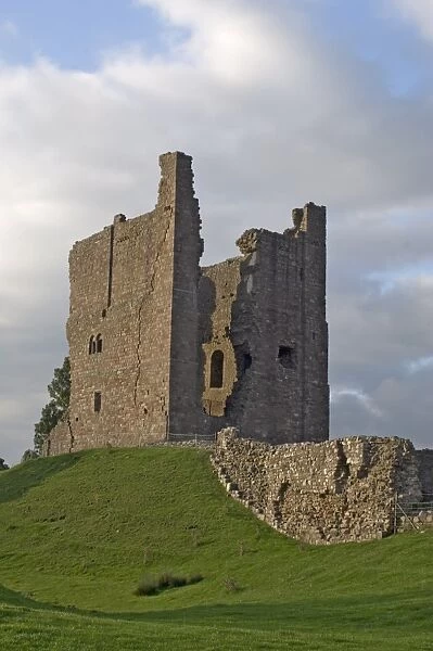 The keep, Brough Castle, dating back to the 11th century, believed to be the first stone built castle in England, and built within the earthworks of a Roman fort, Cumbria, England, United