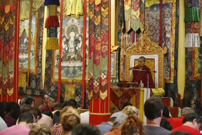 Framed Print : Khandro Rinpoche teaching at Vajradhara-Ling temple, Aubry-le-Panthou, Orne Framed Print : Khandro Rinpoche teaching at Vajradhara-Ling temple, Aubry-le-Panthou, Orne