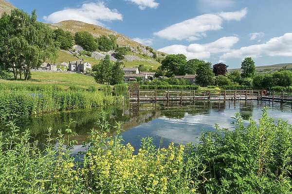 Kilnsey Park trout farm and tourist attractions in Upper Wharfedale, Yorkshire, England, United Kingdom, Europe