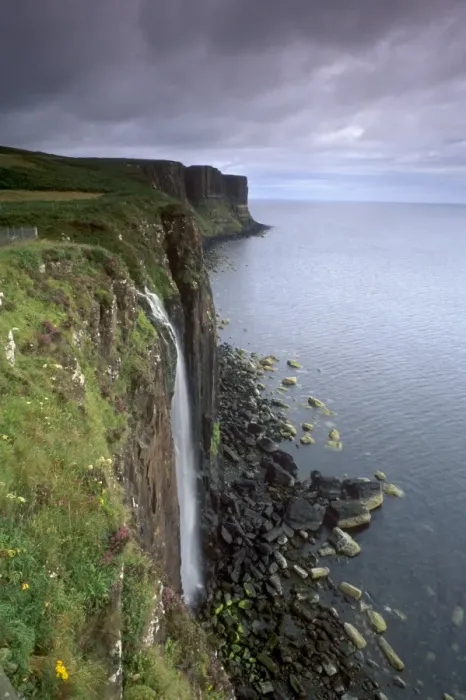 Framed Print : Kilt Rock, famous basaltic cliff near Staffin Framed Print : Kilt Rock, famous basaltic cliff near Staffin