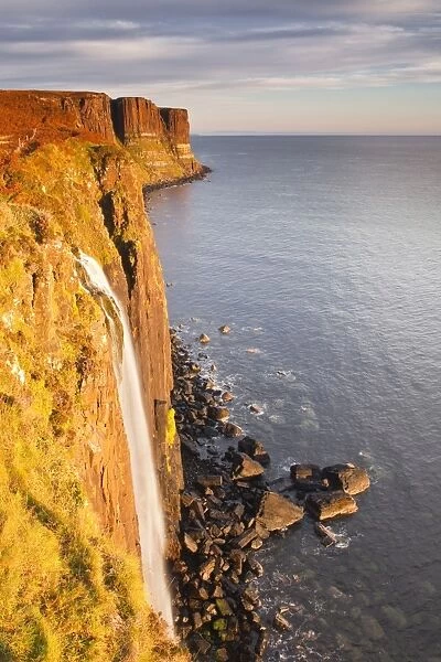 Kilt Rock waterfall on the coast of the Isle of Skye, Inner Hebrides, Scotland, United Kingdom, Europe