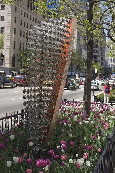 Kinetic sculpture on North Michigan Avenue, the Magnificent Mile, Chicago