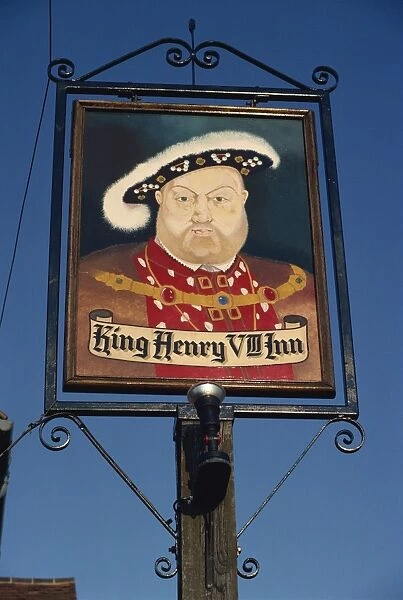 King Henry VIII pub sign, Hever, Kent, England, United Kingdom, Europe