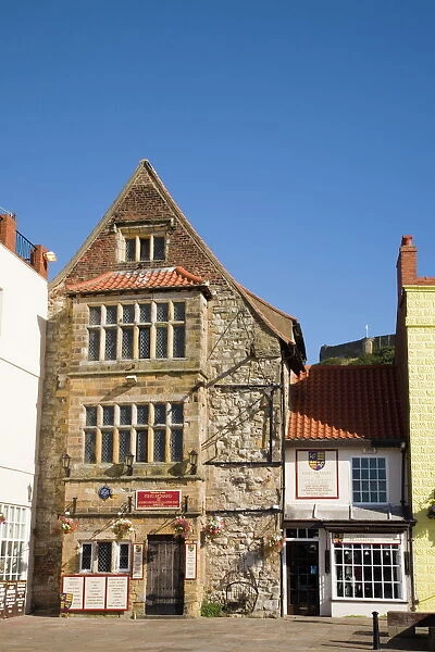 King Richard III restaurant and coffee shop in old stone building on heritage trail where King Richard III was reputed to have stayed, Scarborough, North Yorkshire, England, United