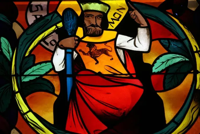 Framed Print : King Solomon in the stained glass window of Saint-Joseph des Fins church, Annecy Framed Print : King Solomon in the stained glass window of Saint-Joseph des Fins church, Annecy