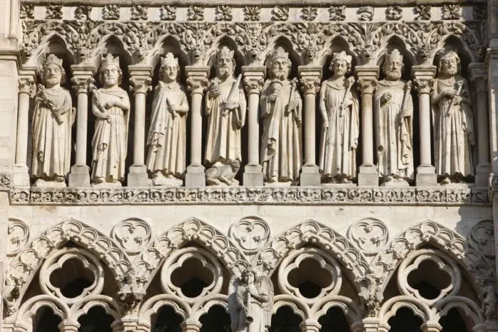 Framed Print : Kings Gallery, Amiens cathedral, UNESCO World Heritage Site, Amiens, Somme, France