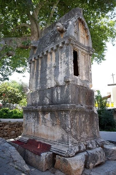 The Kings Tomb or Kral Mezari, a Lycian sarcophagus, Kas, Antalya Province