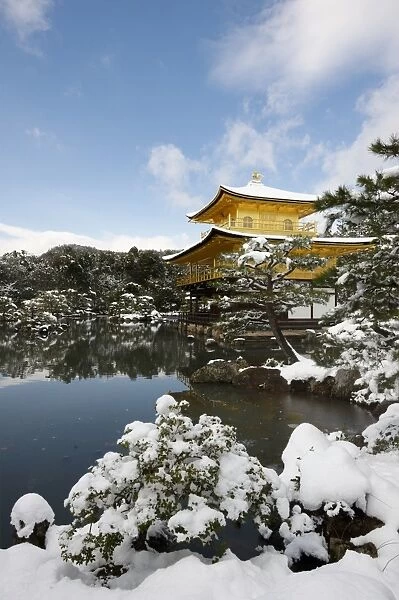 Kinkaku-ji Temple (Golden Pavilion), UNESCO World Heritage Site, in winter, Kyoto