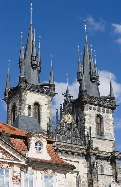 Kisky Palace and Church of Our Lady before Tyn, Old Town, Prague, Czech Republic, Europe