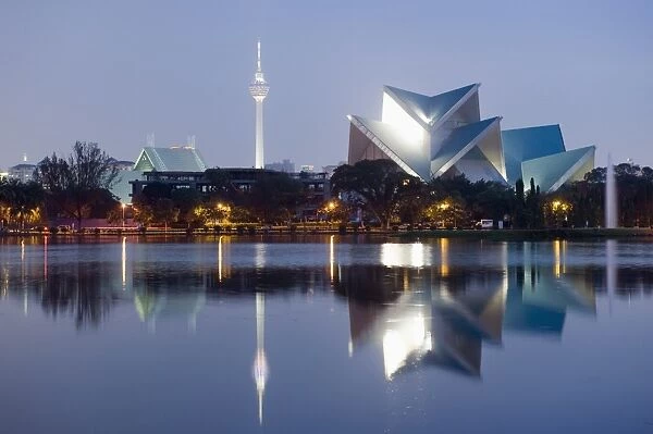 KL Tower and Istana Budaya National Theatre, Kuala Lumpur, Malaysia, Southeast Asia, Asia