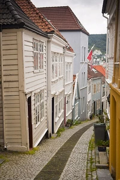 Knosesmauet street, Stransidden district, Bergen, Hordaland, Norway, Scandinavia, Europe