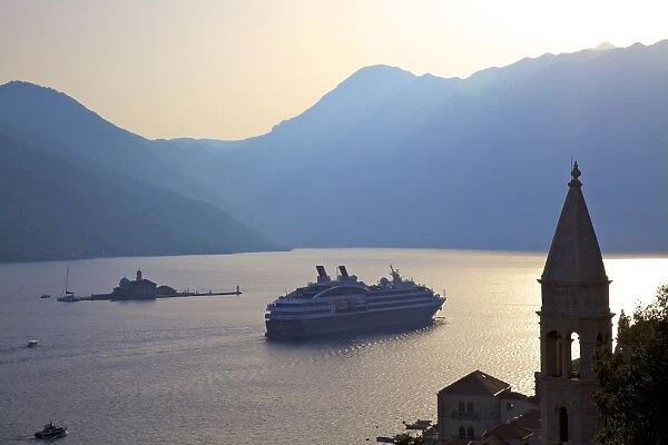 Kotor Bay, UNESCO World Heritage Site, viewed from Perast, Montenegro, Europe