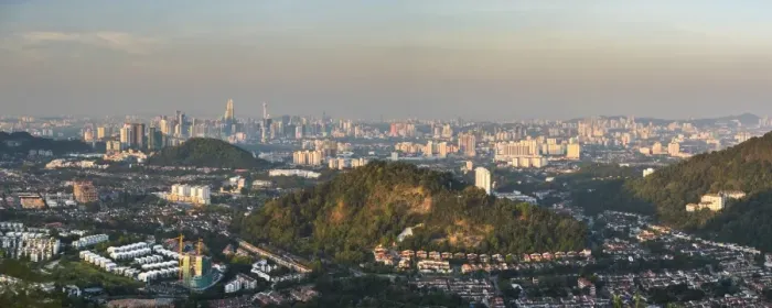 Framed Print : Kuala Lumpur skyline seen at sunrise from Bukit Tabur Mountain, Malaysia, Southeast Asia Framed Print : Kuala Lumpur skyline seen at sunrise from Bukit Tabur Mountain, Malaysia, Southeast Asia