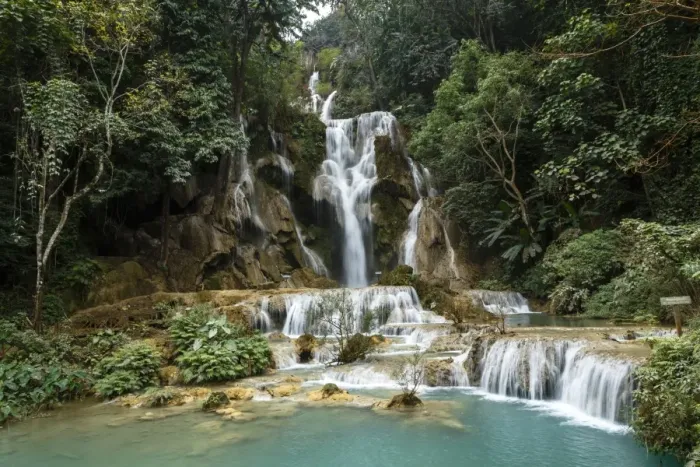 Framed Print : Kuang Si waterfall, Luang Prabang, Laos, Indochina, Southeast Asia, Asia Framed Print : Kuang Si waterfall, Luang Prabang, Laos, Indochina, Southeast Asia, Asia
