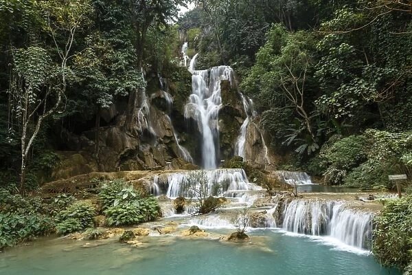 Kuang Si waterfall, Luang Prabang, Laos, Indochina, Southeast Asia, Asia