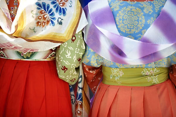 Kudarao ladies colorful kimonos, Jidai festival, Kyoto, Japan