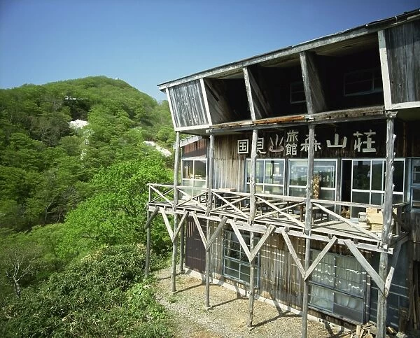 Kunimi Onsen, an old traditionally built spa hotel in the mountains, near Tazawa-ko Lake