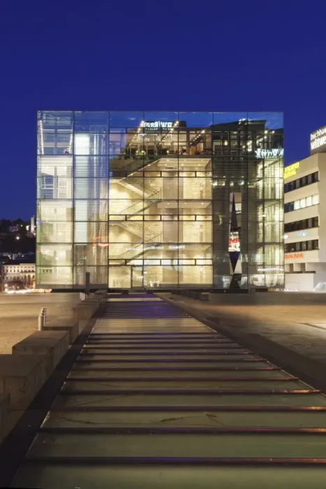 Framed Print : Kunstmuseum at Schlossplatz square, Stuttgart, Baden Wurttemberg, Germany, Europe