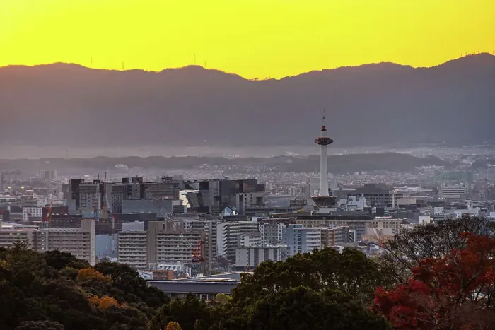 Framed Print : Kyoto skyline at sunset with a vibrant orange sky, Kyoto Tower, Kyoto, Honshu, Japan, Asia Framed Print : Kyoto skyline at sunset with a vibrant orange sky, Kyoto Tower, Kyoto, Honshu, Japan, Asia