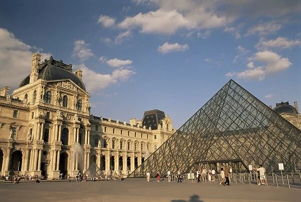 La Pyramide and the Musee du Louvre, Paris, France, Europe