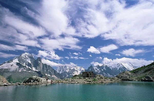 Lac Blanc (White Lake) and mountains, Chamonix, Haute Savoie, Rhone-Alpes