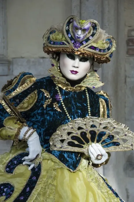 Framed Print : Lady in blue and gold, with fan, Venice Carnival, Venice, Veneto, Italy, Europe Framed Print : Lady in blue and gold, with fan, Venice Carnival, Venice, Veneto, Italy, Europe