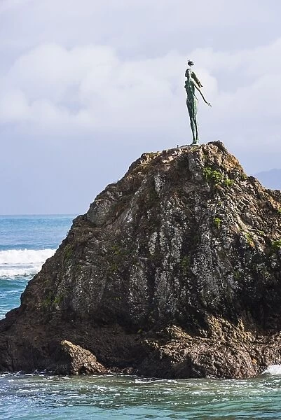 The Lady on the Rock sculpture remembering the Maori women of Mataatua, Whakatane Bay