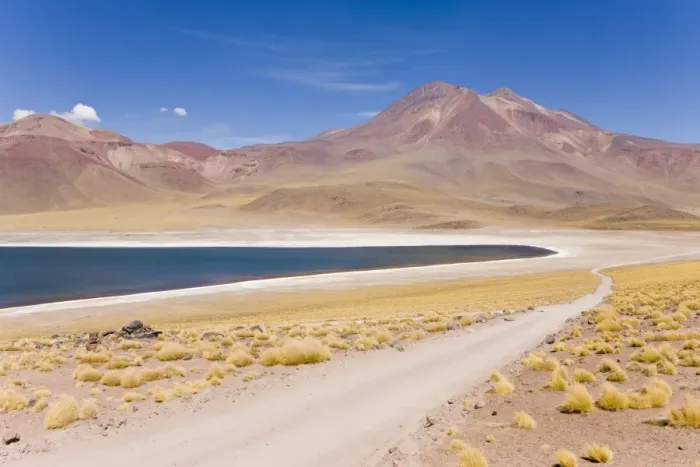 Framed Print : Laguna Miscanti at an altitude of 4300m and the peak of Cerro Miniques at 5910m Framed Print : Laguna Miscanti at an altitude of 4300m and the peak of Cerro Miniques at 5910m