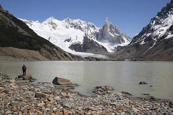 Laguna Torre with view of Cerro Torre and Glaciar Grande, El Chalten, Patagonia, Argentina