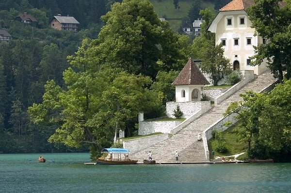 Lake Bled and St. Marys Church of the Assumption, Slovenia, Europe
