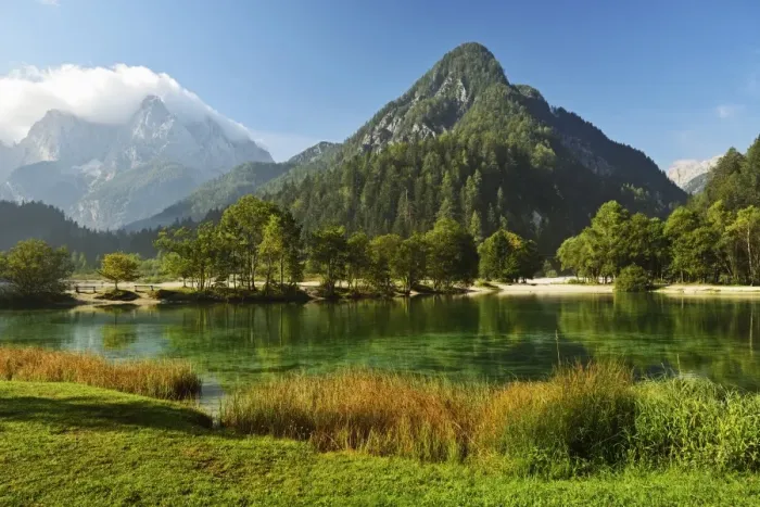 Framed Print : Lake Jasna and Julian Alps, Kranjska Gora, Slovenia, Europe Framed Print : Lake Jasna and Julian Alps, Kranjska Gora, Slovenia, Europe