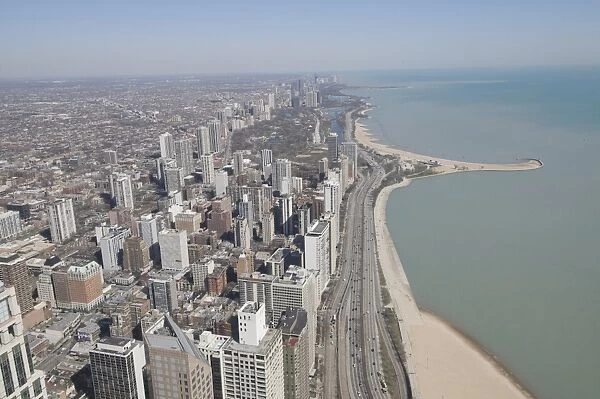 Lake Michigan taken from the Hancock Building, Chicago, Illinois, United States of America